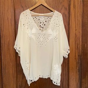JADE by JOHNNY WAS WHITE BLOUSE (Size M)